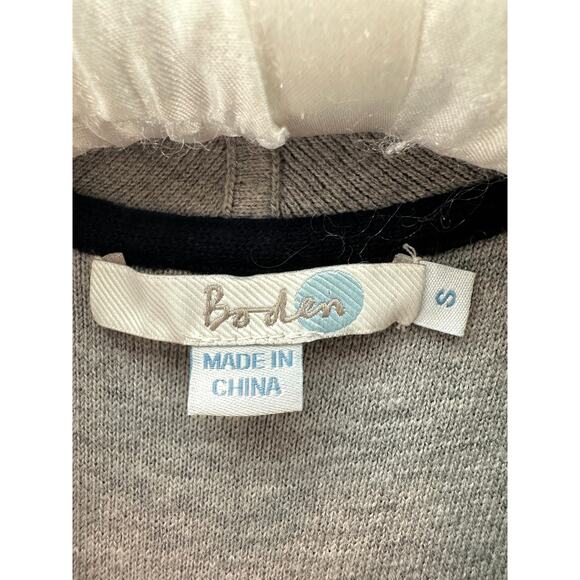 BODEN | Open Front Wool Blend Sweater Cardigan Navy Blue & Gray | Small - Picture 6 of 8